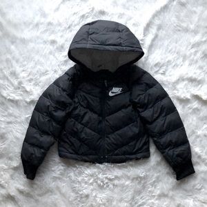 Black Nike Kids Puffer Jacket with Hood